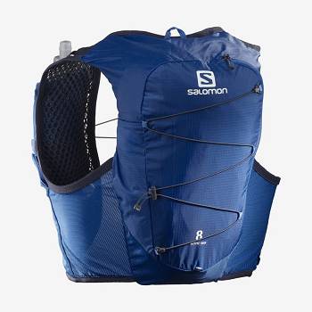 Salomon ACTIVE SKIN 8 Løberygsæk Dame Blå | DK-O1665