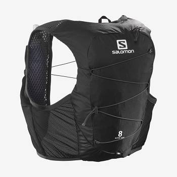 Salomon ACTIVE SKIN 8 Løberygsæk Dame Sort | DK-L1431