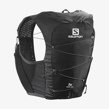 Salomon ACTIVE SKIN 8 Løberygsæk Dame Sort | DK-O1194