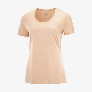 Salomon AGILE T Shirts Dame Beige | DK-O1525