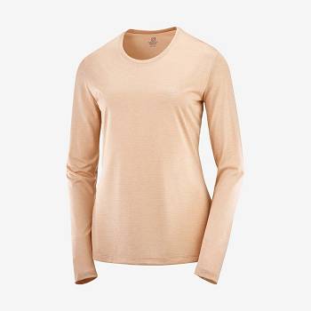 Salomon AGILE T Shirts Dame Beige | DK-S2094
