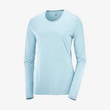 Salomon AGILE T Shirts Dame Blå | DK-N2373