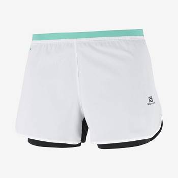 Salomon CROSS 2IN1 Shorts Dame Hvide | DK-M1370