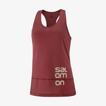 Salomon CROSS RUN GRAPHIC T Shirts Dame Rød | DK-A1416