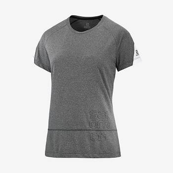 Salomon CROSS RUN GRAPHIC T Shirts Dame Grå | DK-A1696
