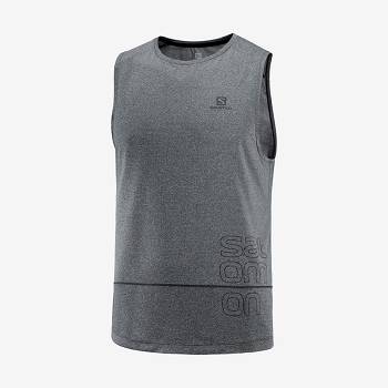 Salomon CROSS RUN GRAPHIC T Shirts Herre Sort | DK-O2036