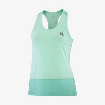 Salomon CROSS RUN T Shirts Dame Mintgrønne | DK-M1804