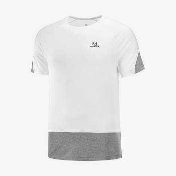 Salomon CROSS RUN T Shirts Herre Hvide | DK-S1877