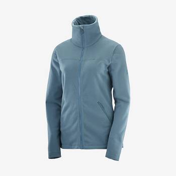 Salomon ESSENTIAL COSY FLEECE Hættetrøje Dame Blå | DK-A1346