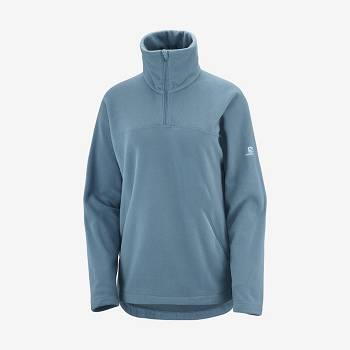 Salomon ESSENTIAL COSY FLEECE Hættetrøje Dame Blå | DK-A1808