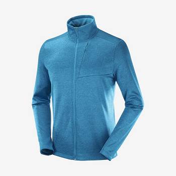 Salomon ESSENTIAL LIGHTWARM HEATHER Hættetrøje Herre Blå | DK-A1486