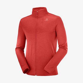 Salomon ESSENTIAL LIGHTWARM HEATHER Hættetrøje Herre Rød | DK-O2372