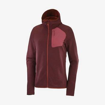 Salomon ESSENTIAL LIGHTWARM HOODED Hættetrøje Dame Rød | DK-L2495