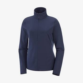 Salomon ESSENTIAL LIGHTWARM Hættetrøje Dame Mørkeblå | DK-A1241