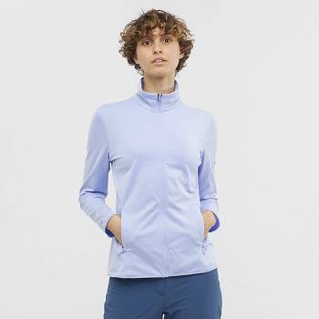 Salomon ESSENTIAL LIGHTWARM Hættetrøje Dame Blå | DK-N1008