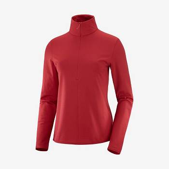 Salomon ESSENTIAL LIGHTWARM Hættetrøje Dame Rød | DK-S1212