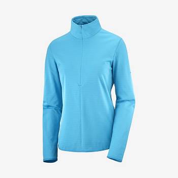 Salomon ESSENTIAL LIGHTWARM Hættetrøje Dame Blå | DK-S1380