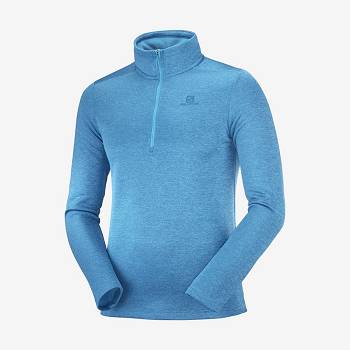 Salomon ESSENTIAL LIGHTWARM SEAMLESS Hættetrøje Herre Blå | DK-L1991