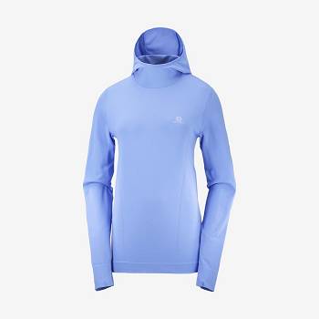 Salomon ESSENTIAL SEAMLESS Hættetrøje Dame Blå | DK-M2182