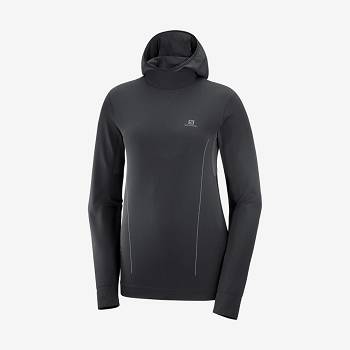Salomon ESSENTIAL SEAMLESS Hættetrøje Dame Sort | DK-O1308