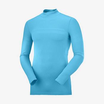 Salomon ESSENTIAL SEAMLESS T Shirts Herre Blå | DK-M1573