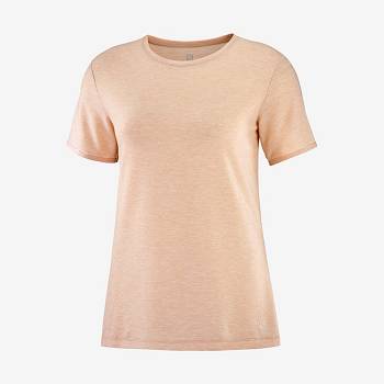 Salomon ESSENTIAL TENCEL T Shirts Dame Beige | DK-M1755