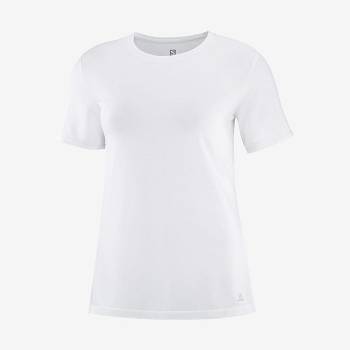 Salomon ESSENTIAL TENCEL T Shirts Dame Hvide | DK-A2186