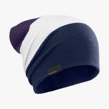 Salomon FLATSPIN REVERSIBLE Hat Dame Lilla Hvide Blå | DK-S1205