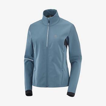 Salomon Jakke AGILE SOFTSHELL Softshell Jakke Dame Blå | DK-M2336