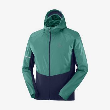 Salomon Jakke AGILE WIND Softshell Jakke Herre Sort Grøn | DK-wL1277