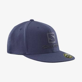 Salomon LOGO CAP FLEXFIT® Hat Herre Blå | DK-O1329