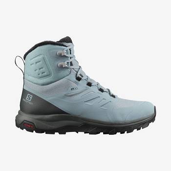 Salomon OUTBLAST THINSULATE™ CLIMASALOMON™ WATERPROOF Vinterstøvler Dame Blå | DK-W1940