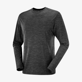 Salomon OUTLIFE MERINO BLEND T Shirts Herre Sort | DK-O1705