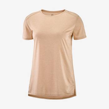 Salomon OUTLINE SUMMER T Shirts Dame Beige | DK-M2385