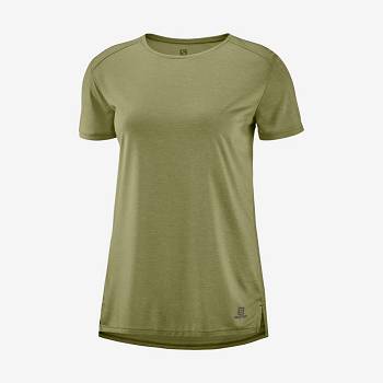 Salomon OUTLINE SUMMER T Shirts Dame Olivengrøn | DK-O1714