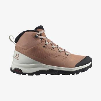 Salomon OUTSNAP CLIMASALOMON™ WATERPROOF Vinterstøvler Dame Beige | DK-W1070