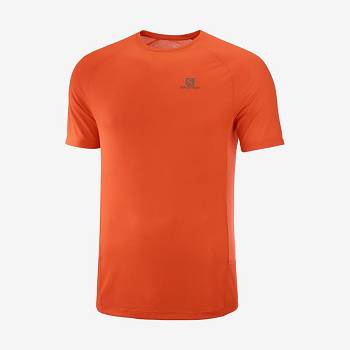 Salomon PROMO CROSS REBEL T Shirts Herre Orange | DK-M1251