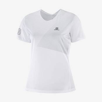 Salomon SENSE T Shirts Dame Hvide | DK-O2594