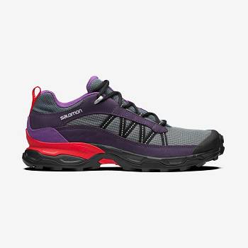 Salomon SHELTER LOW LEATHER Sneakers Dame Grå Lilla | DK-W1120