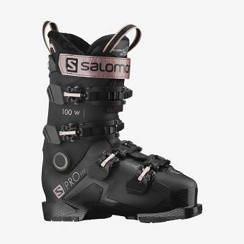 Salomon S/PRO HV 100 Skistøvler Dame Sort Lyserød Guld | DK-S1317