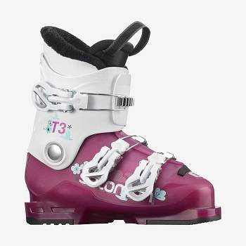 Salomon T3 RT GIRLY Skistøvler Børn Lilla Hvide | DK-W3020