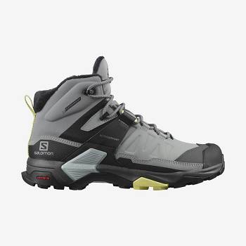 Salomon X ULTRA 4 MID WINTER THINSULATE™ CLIMASALOMON™ WATERPROOF Vinterstøvler Dame Grå | DK-O1649