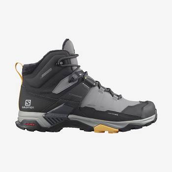 Salomon X ULTRA 4 MID WINTER THINSULATE™ CLIMASALOMON™ WATERPROOF Vinterstøvler Herre Sort Grå | DK-W1010